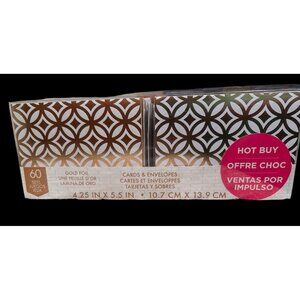 Gold Foil Note Cards & Envelopes Set